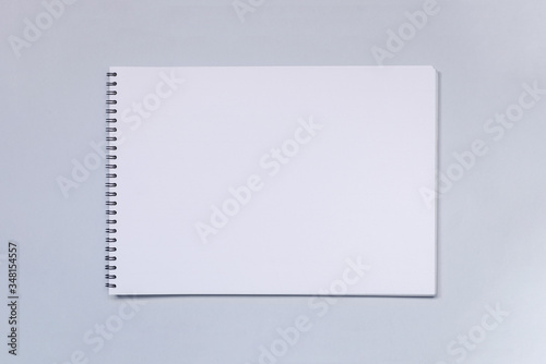 White Spiral Album or sketchbook mock up on light table