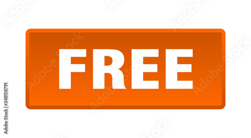 free button. free square orange push button