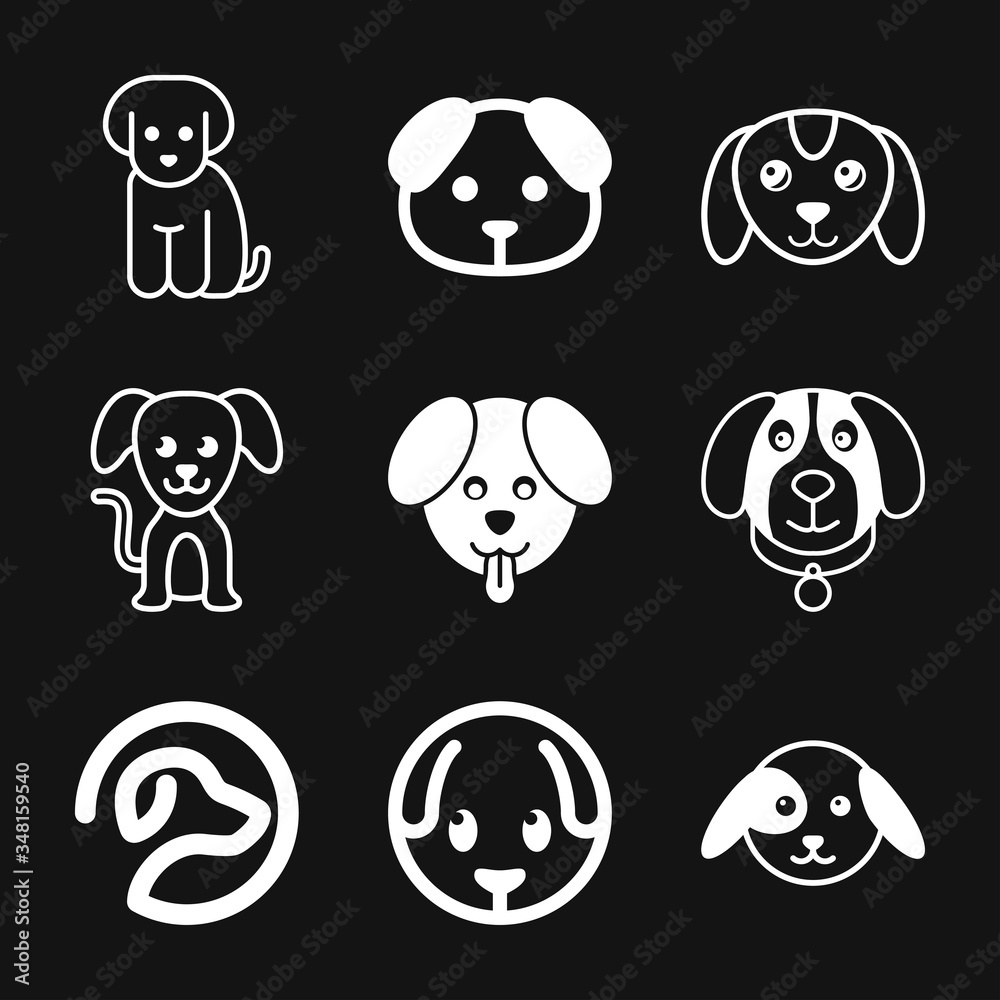 Puppy icon. Dog symbol. Vector element for your design Puppy icon. Dog symbol. Vector element for your design