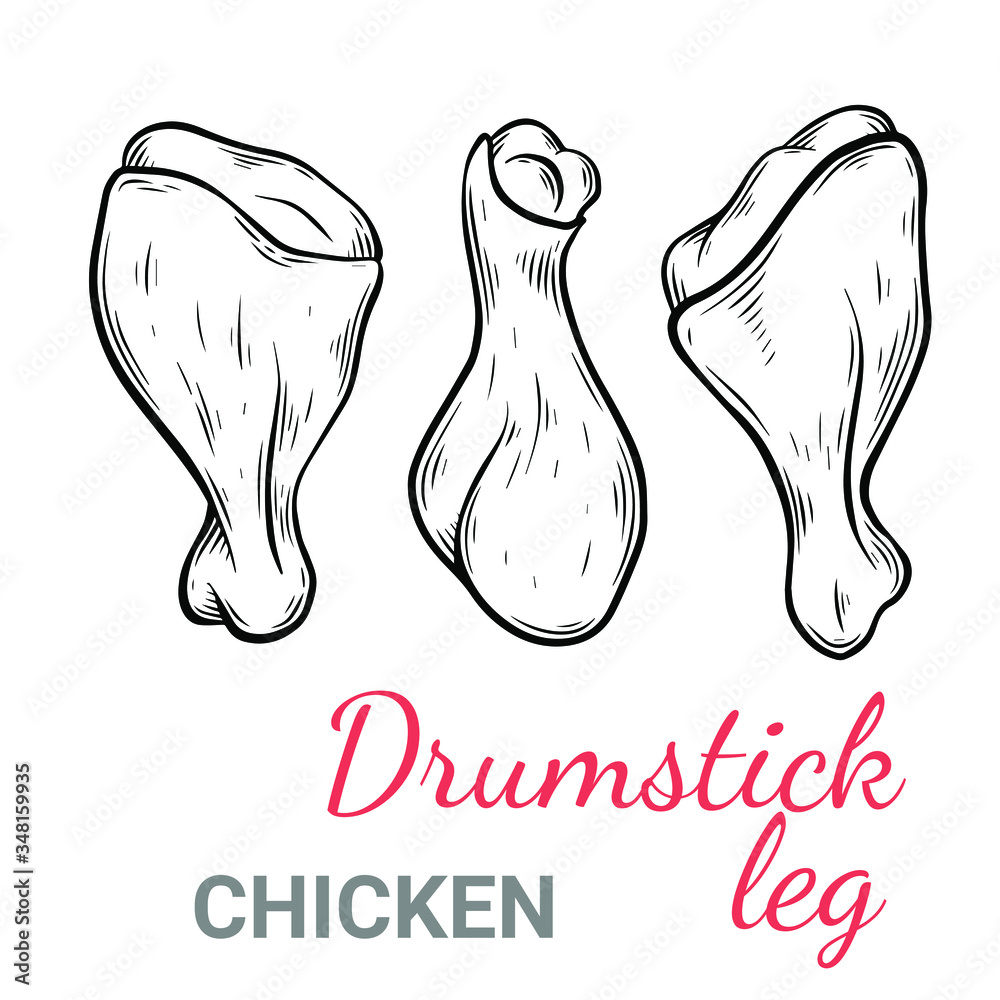 Chicken leg. vector flat illustration. | CanStock