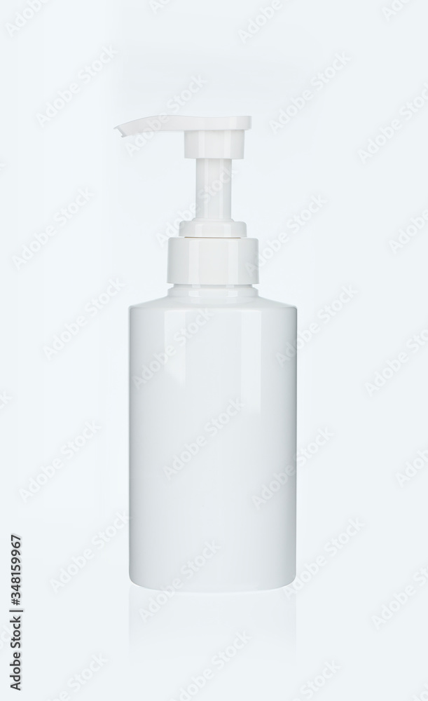 White plastic bottles side view White plastic bottles side view