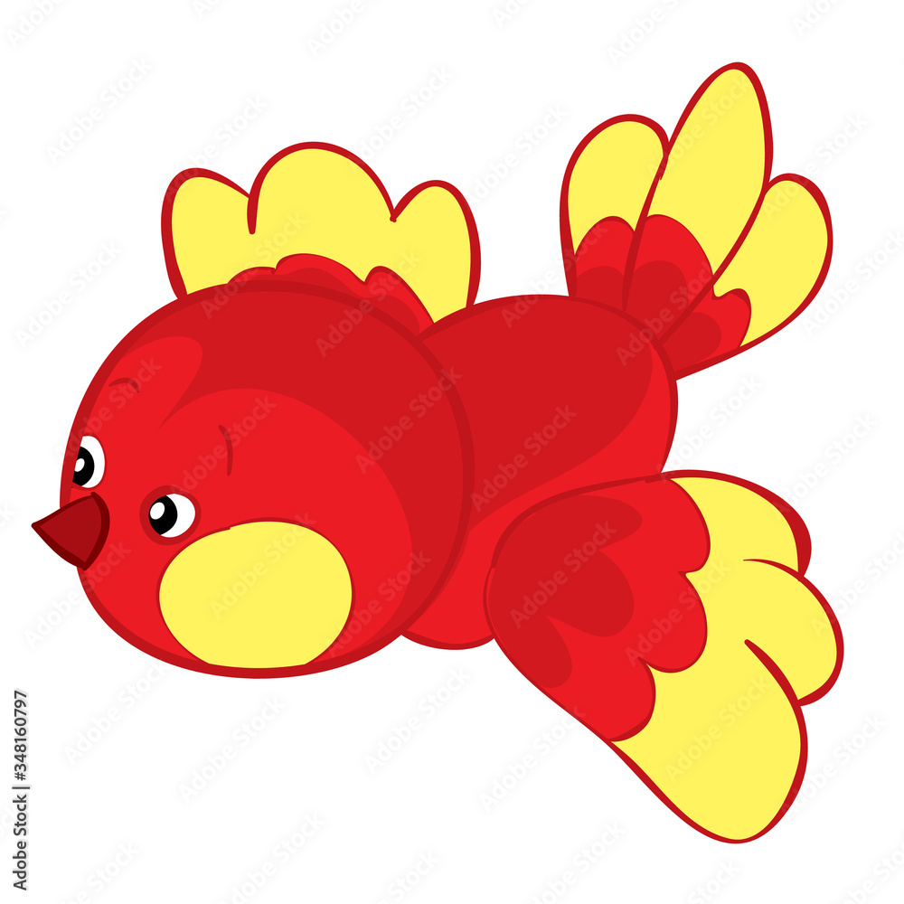 bird character in red, isolated object on a white background, vector illustration, bird character in red, isolated object on a white background, vector illustration,