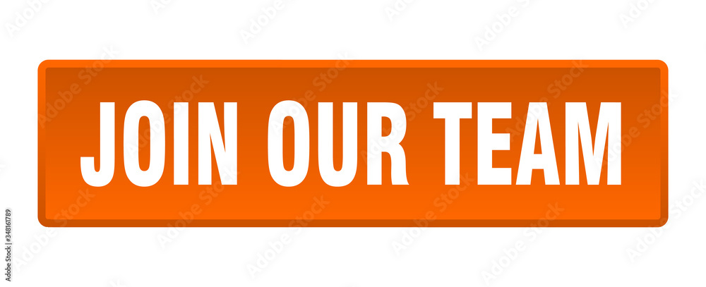 join our team button. join our team square orange push button join our team button. join our team square orange push button