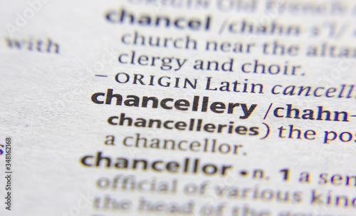 Chancellery word or phrase in a dictionary.