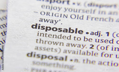 Disposable word or phrase in a dictionary.