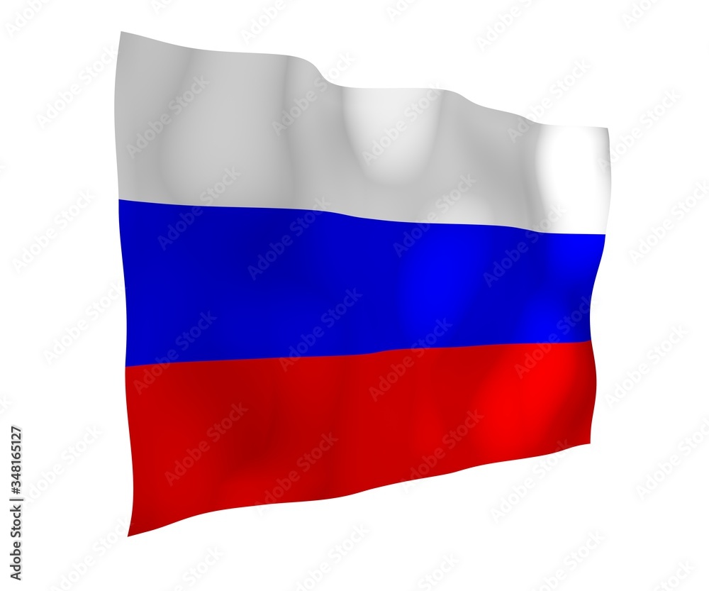 Waving flag of the Russian Federation. The National. State symbol of the Russia. 3D illustration Waving flag of the Russian Federation. The National. State symbol of the Russia. 3D illustration