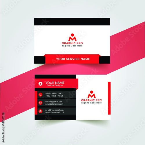 Modern business card design . double sided business card design template . flat orange business card inspiration