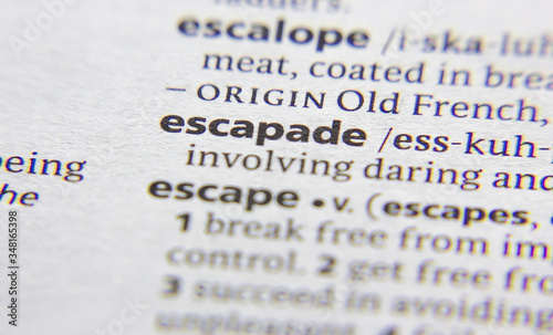 Escapade word or phrase in a dictionary.