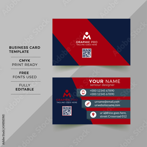 Modern business card design. double sided business card design template. flat orange business card inspiration