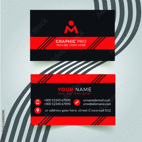 Modern business card design . double sided business card design template . flat orange business card inspiration