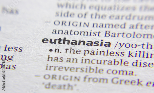 Euthanasia word or phrase in a dictionary.
