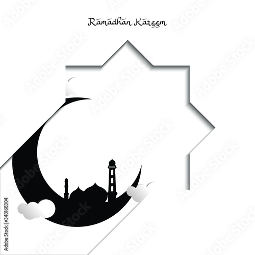 beautiful ramadan kareem greeting card design with mandala art