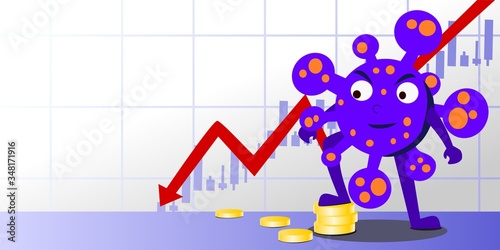 The corona virus also makes the economy worse. The dollar has continued to decline. Economic downturn graph.