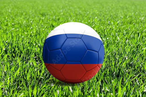 Russia Flag on Soccer Ball