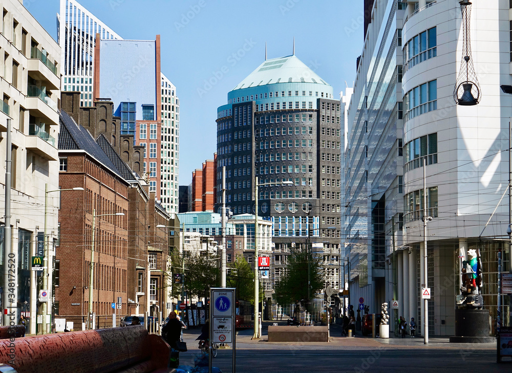 Netherlands. The modern buildings in the city center of The Hague