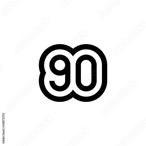 Number 90 vector icon design