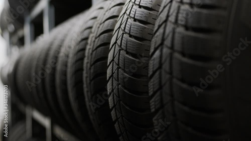 Tire storage place with tire rack