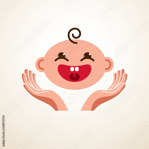 Cute baby cartoon vector fl...