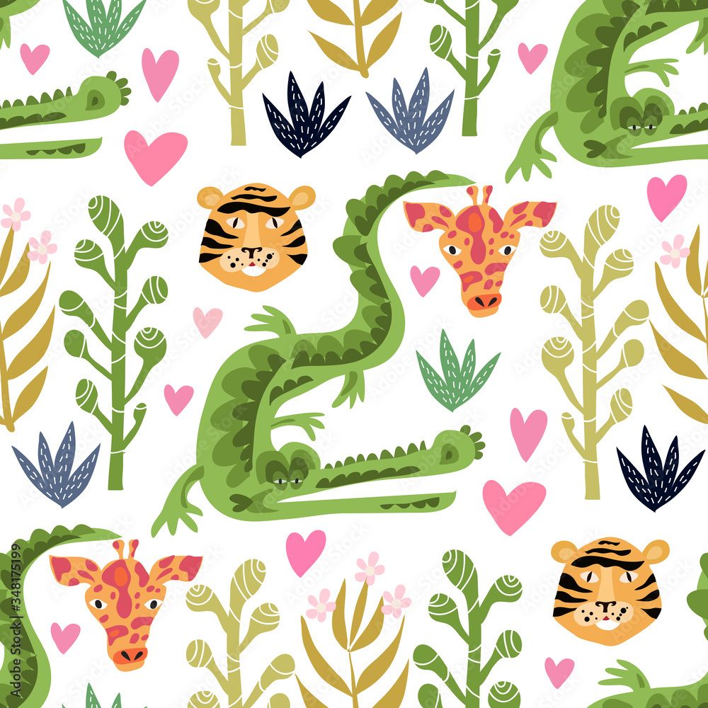 African animals pattern 11