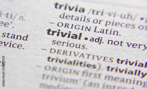 Schilderij op canvas Trivial word or phrase in a dictionary.