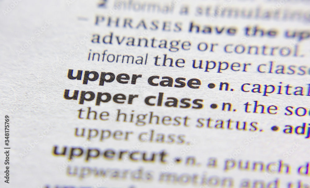 Obraz premium Upper case word or phrase in a dictionary.