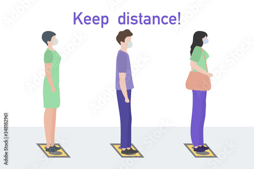 Social distancing People stay Coronavirus COVID-19