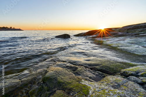 Sunset and rocks