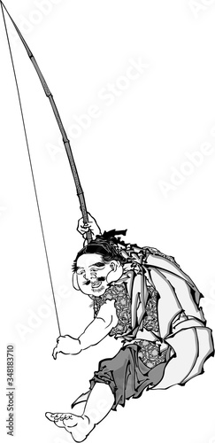 浮世絵　七福神　その13　白黒	
