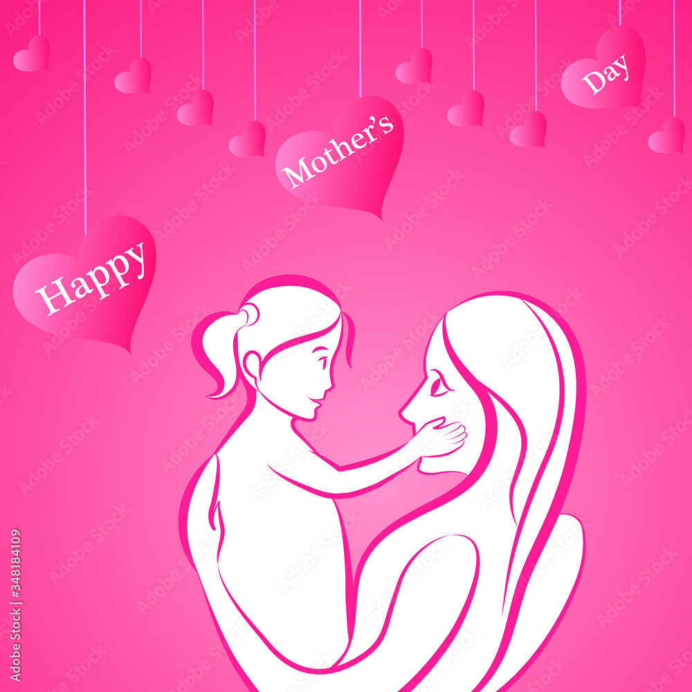 Happy Mother's Day celebration greetings background template design for banner or card in vector