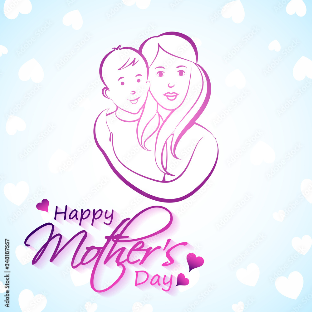 Happy Mother's Day celebration greetings background template design for banner or card in vector Happy Mother's Day celebration greetings background template design for banner or card in vector
