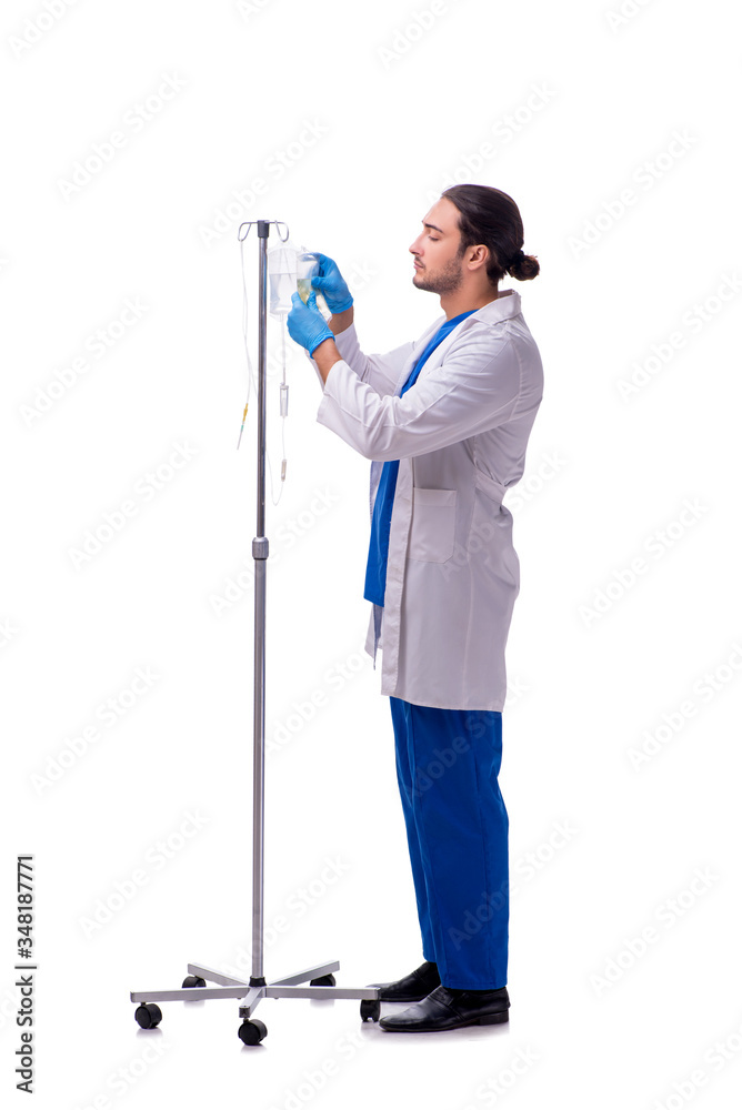 Young male doctor isolated on white Young male doctor isolated on white