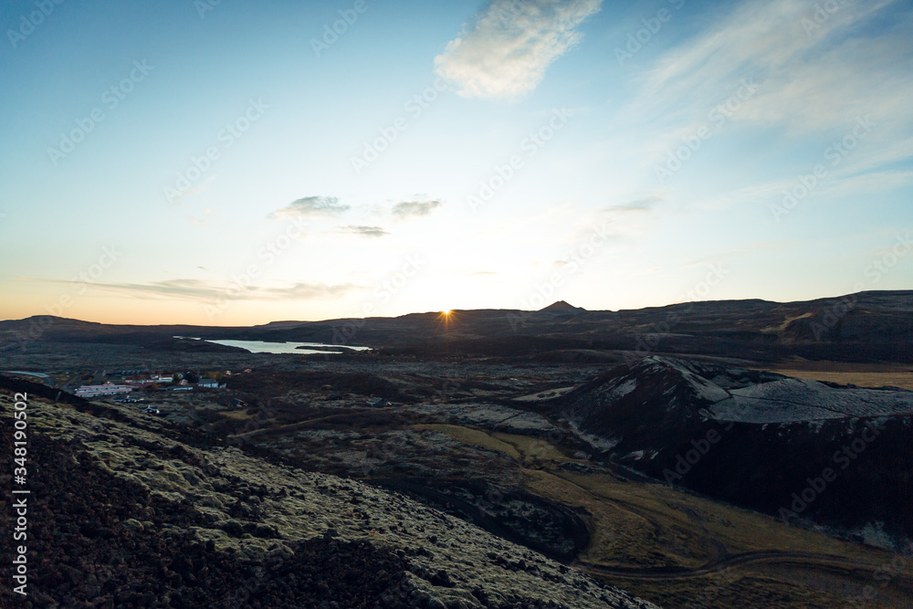 Obraz premium Iceland sunset sun star