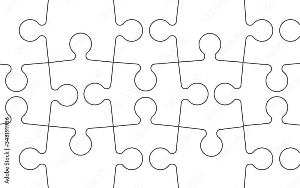 White puzzle Black contour on a white background. EPS 10