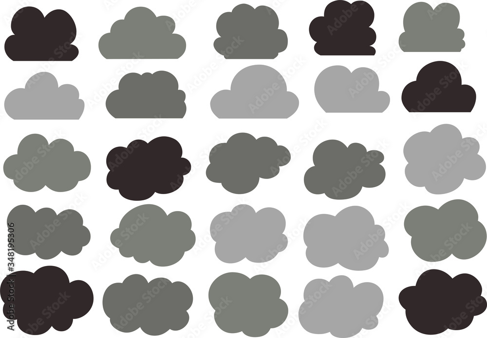 Cute Cartoon Cloudy clouds set Cute Cartoon Cloudy clouds set