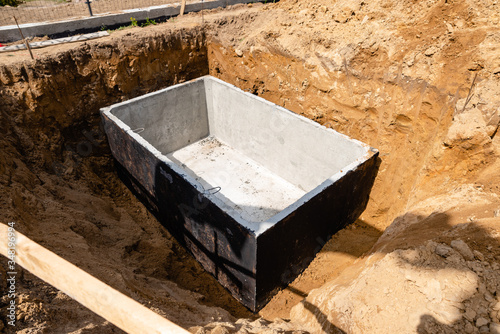 Obraz na plátně concrete rainwater tank embedded underground
