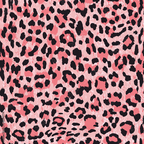 Vector seamless pattern. Leopard skin texture