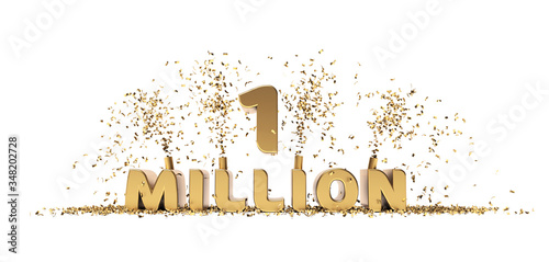One million achievement celebration 3D rendering photo
