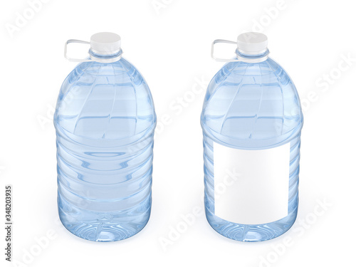 Two 5L plastic bottles water with white cap