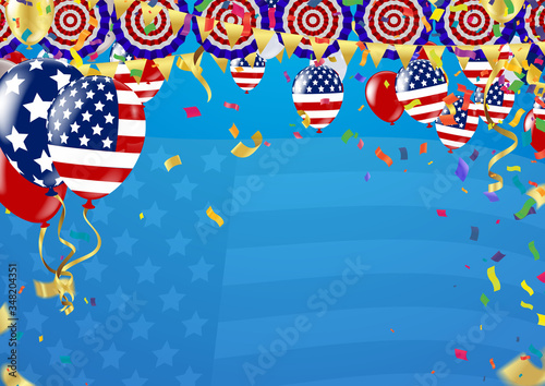 Celebrations curfew unlock United States with colorful balloons