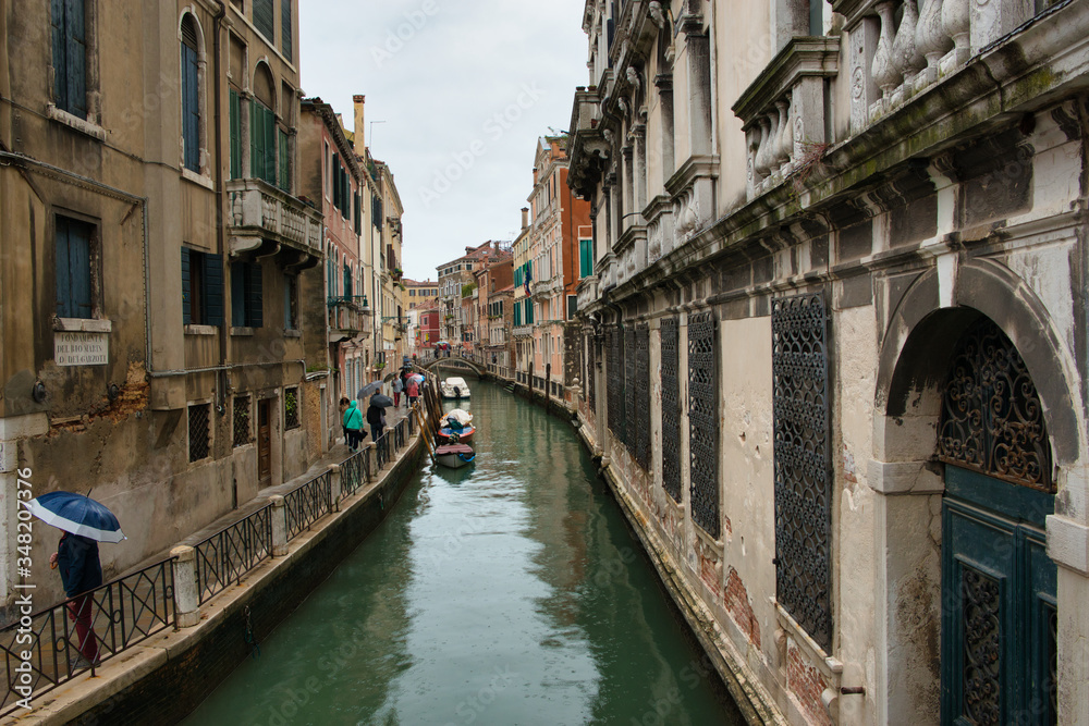 roads and canals in venice italy without crowds in dull weather