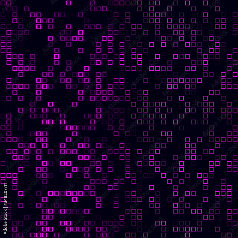 Futuristic tech pattern. Sparse pattern of frames. Magenta colored seamless background. Attractive vector illustration. Futuristic tech pattern. Sparse pattern of frames. Magenta colored seamless background. Attractive vector illustration.
