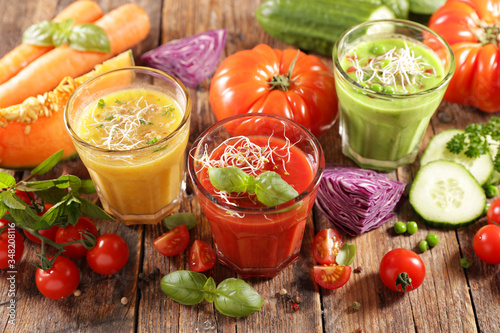gazpacho- vegetable cold soup with ingredient