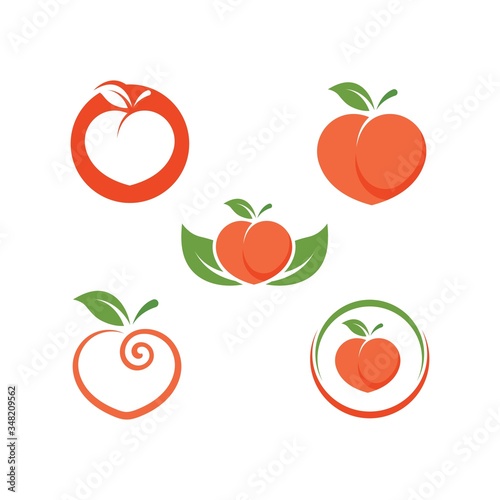 peach fruit icon vector illustrtion design
