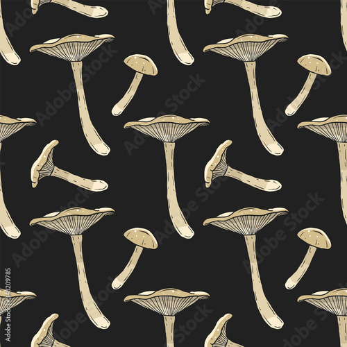 dark boletus pattern on lineart style