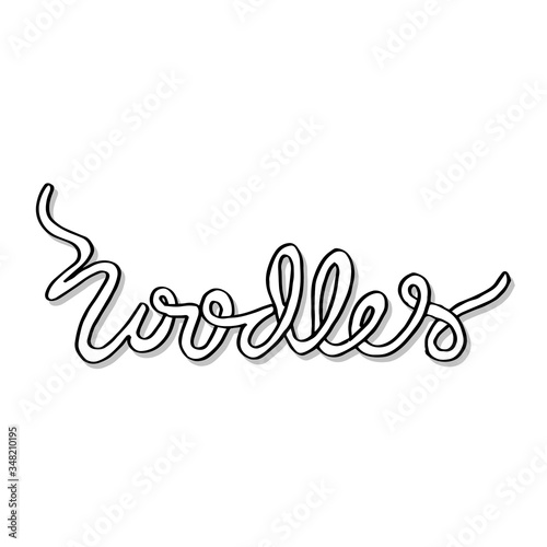 Word Noodles hand lettering for print card, banner, poster.