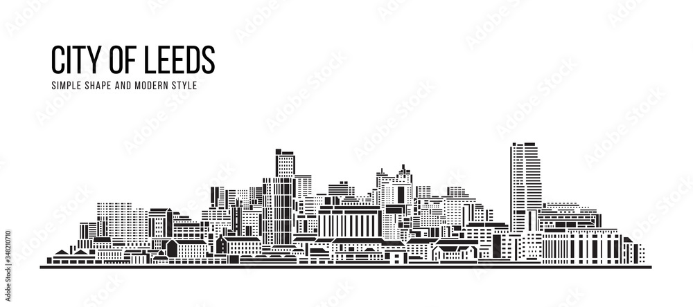Cityscape Building Abstract Simple shape and modern style art Vector design - City of Leeds