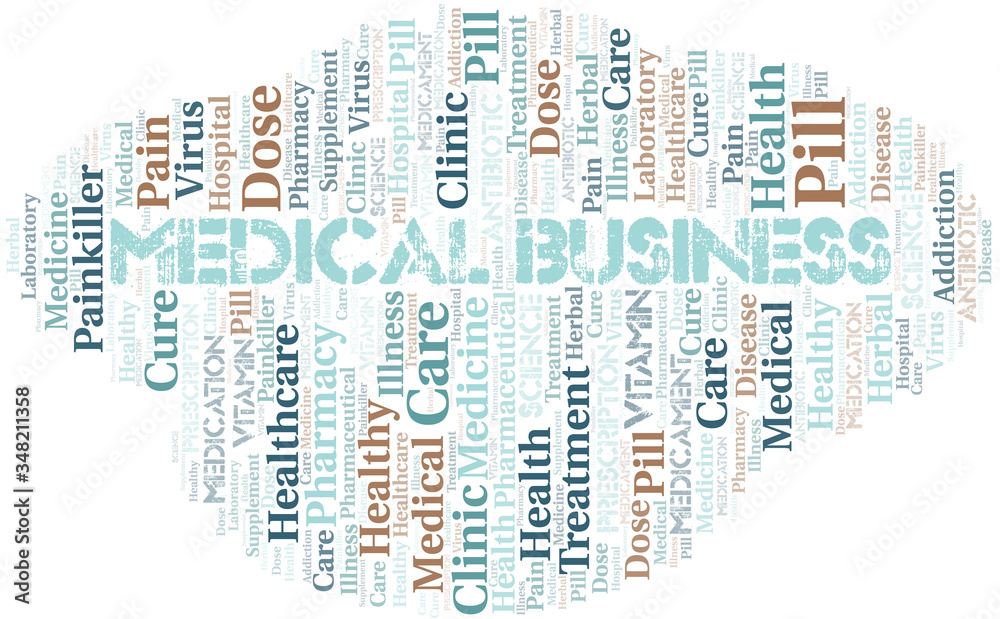 Obraz premium Medical Business word cloud collage made with text only.