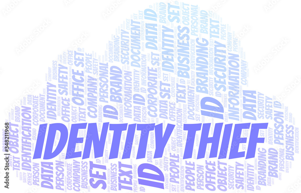 Obraz premium Identity Thief word cloud collage made with text only.