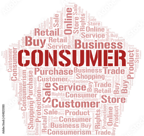 Consumer word cloud collage made with text only.