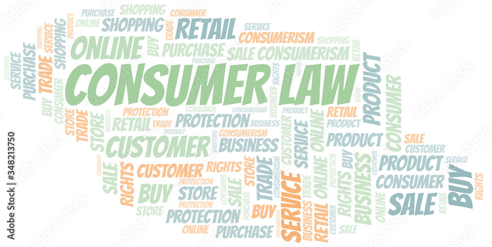 Consumer Law word cloud collage made with text only.